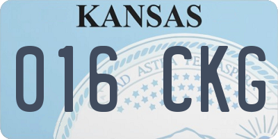 KS license plate 016CKG