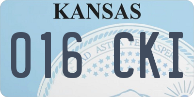 KS license plate 016CKI