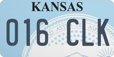 KS license plate 016CLK
