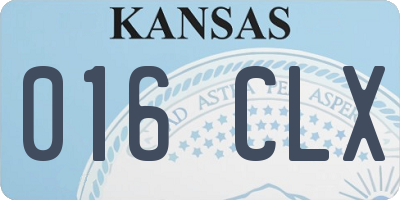 KS license plate 016CLX