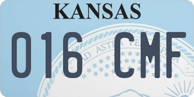 KS license plate 016CMF