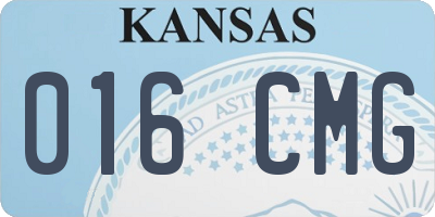 KS license plate 016CMG