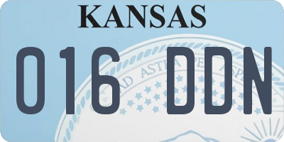 KS license plate 016DDN