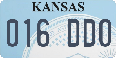 KS license plate 016DDO