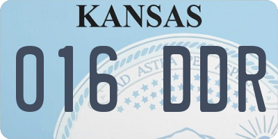 KS license plate 016DDR