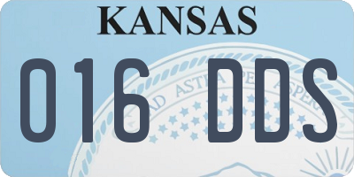 KS license plate 016DDS