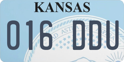 KS license plate 016DDU
