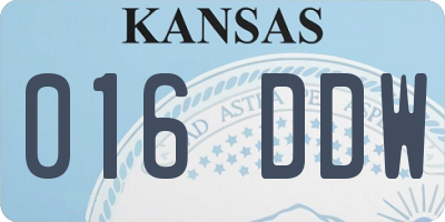 KS license plate 016DDW