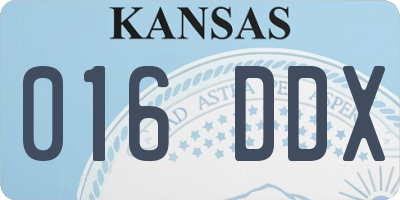 KS license plate 016DDX
