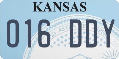 KS license plate 016DDY