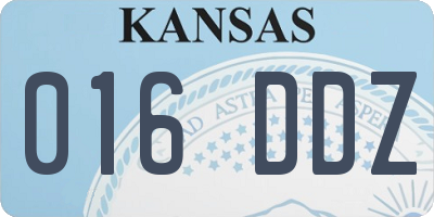 KS license plate 016DDZ