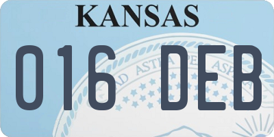 KS license plate 016DEB