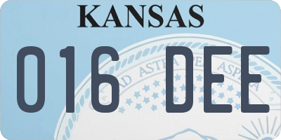 KS license plate 016DEE
