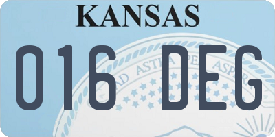 KS license plate 016DEG