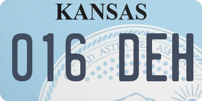 KS license plate 016DEH