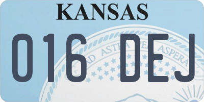 KS license plate 016DEJ