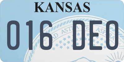 KS license plate 016DEO