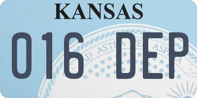 KS license plate 016DEP