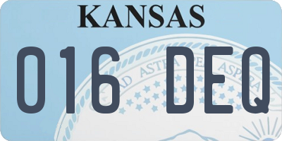 KS license plate 016DEQ