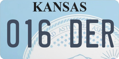 KS license plate 016DER
