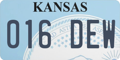 KS license plate 016DEW