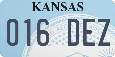 KS license plate 016DEZ