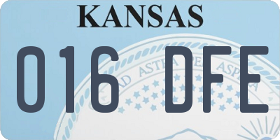 KS license plate 016DFE