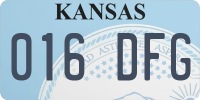 KS license plate 016DFG