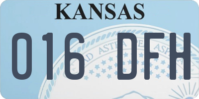 KS license plate 016DFH
