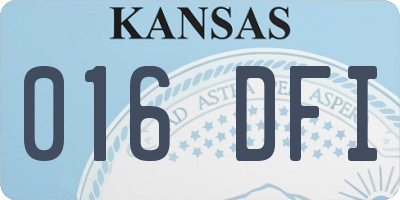 KS license plate 016DFI