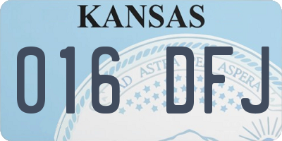 KS license plate 016DFJ