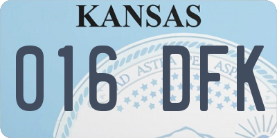 KS license plate 016DFK