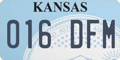 KS license plate 016DFM