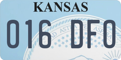 KS license plate 016DFO
