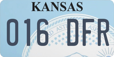 KS license plate 016DFR
