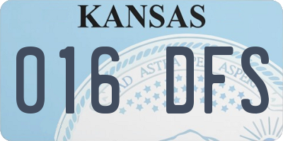KS license plate 016DFS