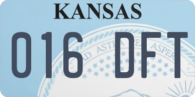 KS license plate 016DFT