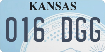 KS license plate 016DGG