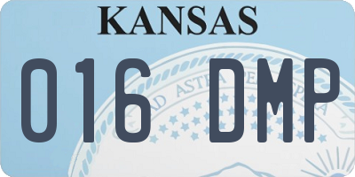 KS license plate 016DMP