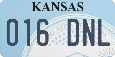 KS license plate 016DNL