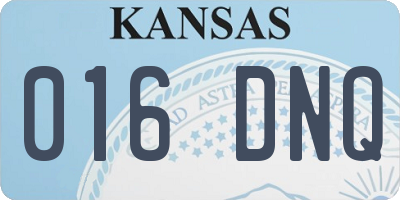 KS license plate 016DNQ