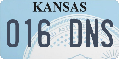 KS license plate 016DNS