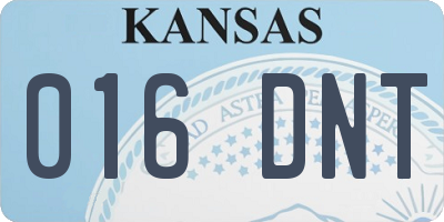 KS license plate 016DNT
