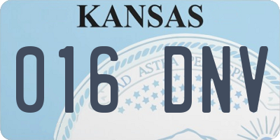 KS license plate 016DNV