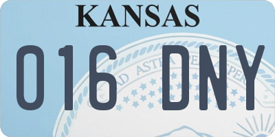 KS license plate 016DNY