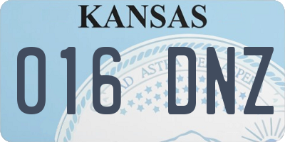 KS license plate 016DNZ