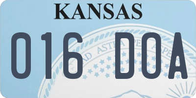 KS license plate 016DOA