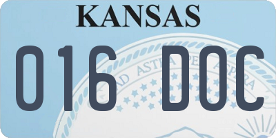 KS license plate 016DOC