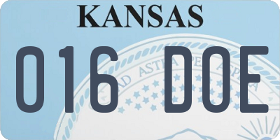 KS license plate 016DOE