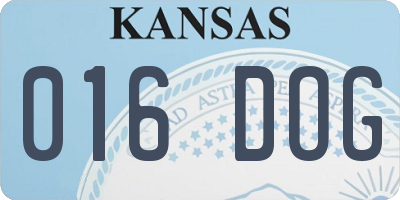 KS license plate 016DOG